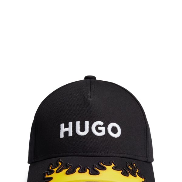 Casquette en twill de coton avec flamme en 3D et logo brodé – Hugo Boss