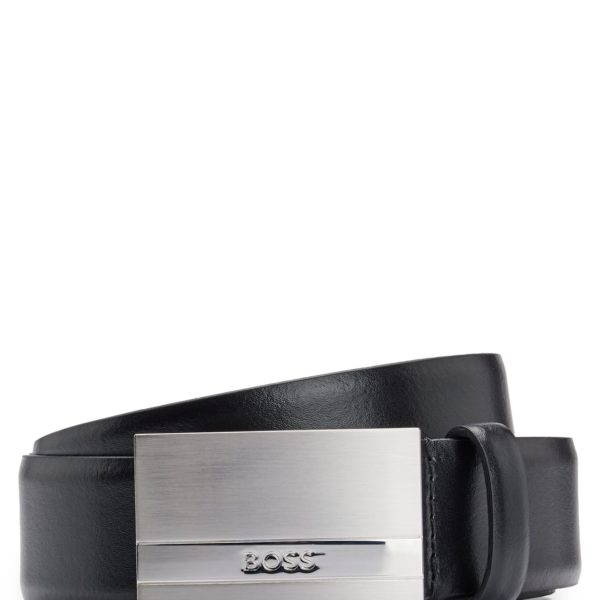 Ceinture en cuir italien avec boucle plate logotée – Hugo Boss