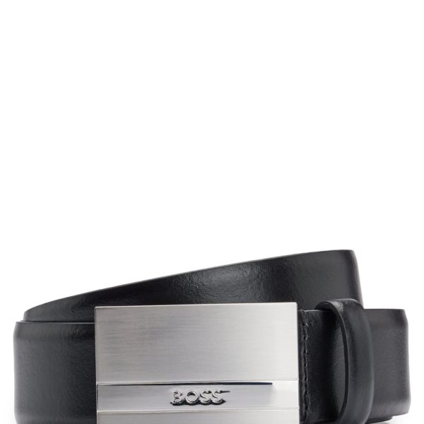 Ceinture en cuir italien avec boucle plate à logo – Hugo Boss