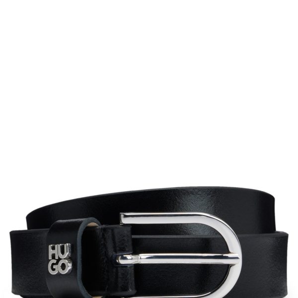 Ceinture en cuir italien avec logo revisité en métal – Hugo Boss