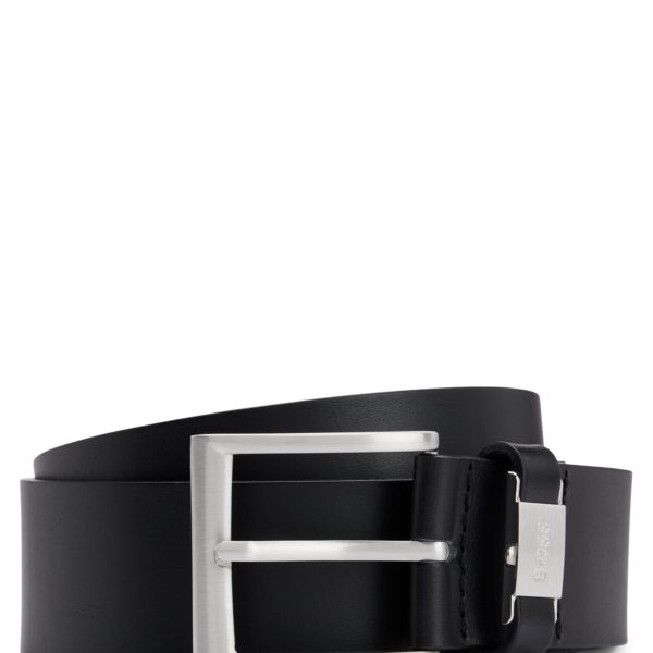 Ceinture en cuir italien avec passant logoté et détail métallique brossé – Hugo Boss