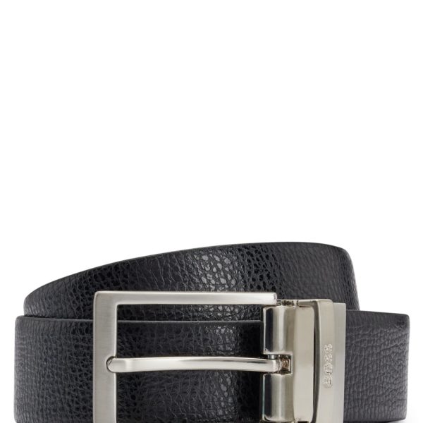 Ceinture réversible en cuir italien grainé avec passant à logo – Hugo Boss