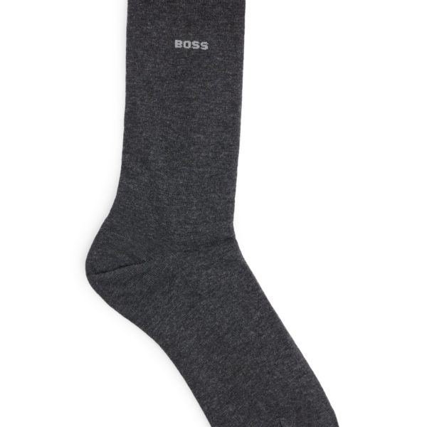 Chaussettes mi-mollet à logo, en coton peigné stretch – Hugo Boss