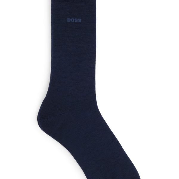 Chaussettes mi-mollet à logo, en laine mélangée – Hugo Boss