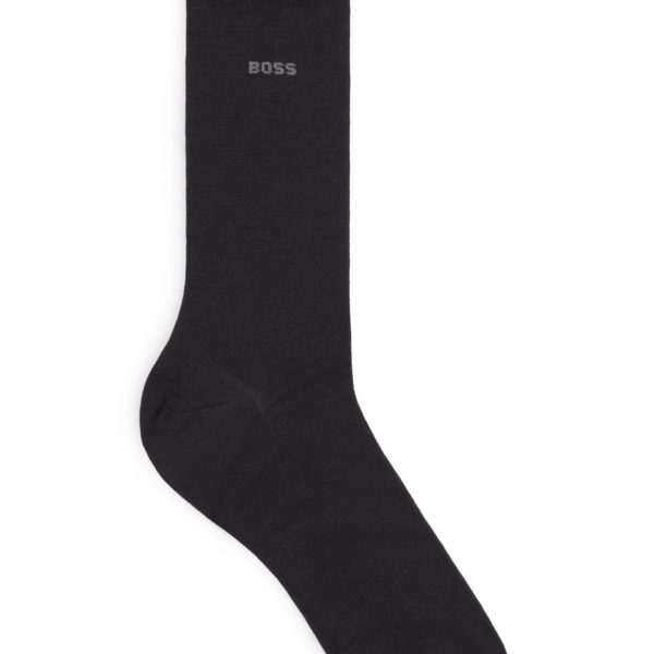 Chaussettes mi-mollet à logo, en laine mélangée – Hugo Boss