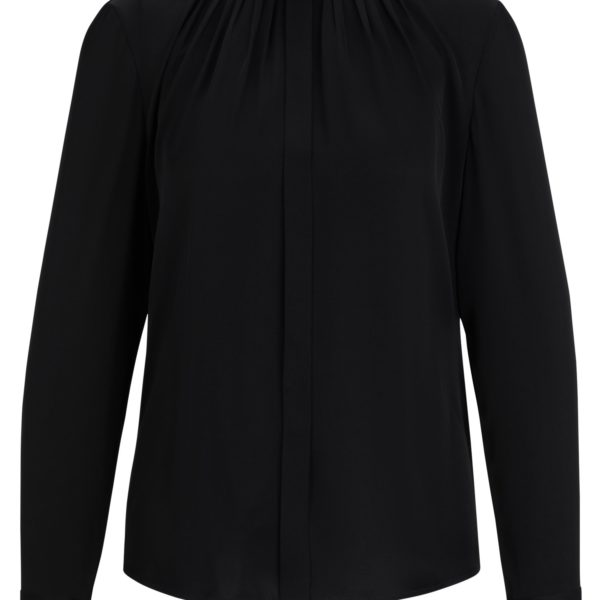 Chemisier en crêpe de soie stretch avec encolure froncée – Hugo Boss