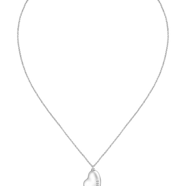 Collier argenté avec pendentif logoté en forme de cœur – Hugo Boss
