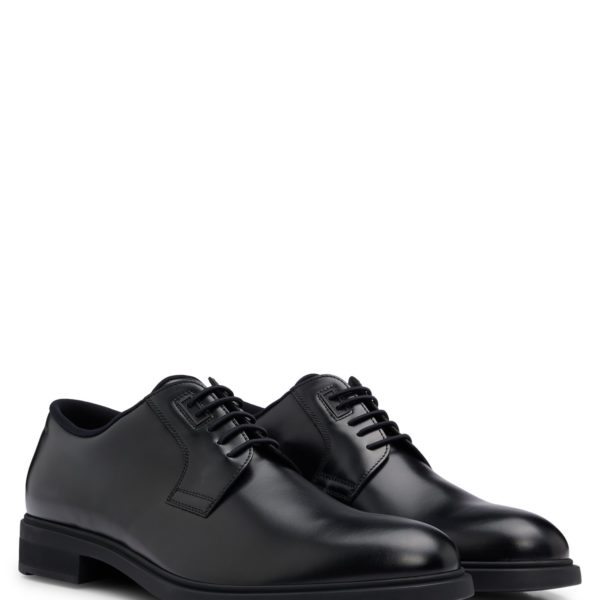 Chaussures derby en cuir italien avec finitions passepoilées – Hugo Boss