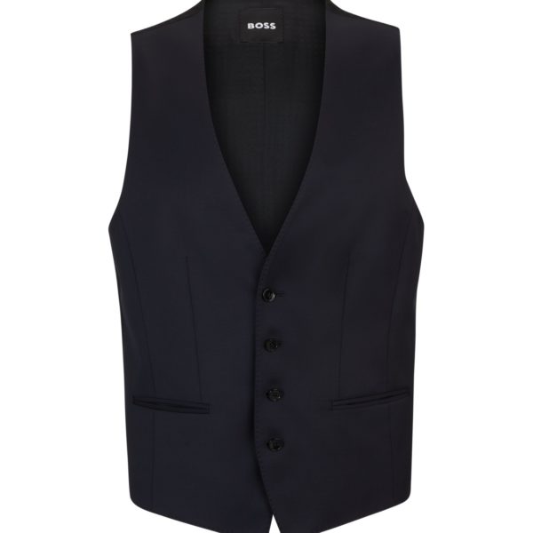 Gilet Slim en sergé de laine vierge – Hugo Boss