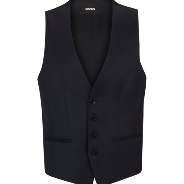 Gilet Slim Fit en sergé de laine vierge – Hugo Boss