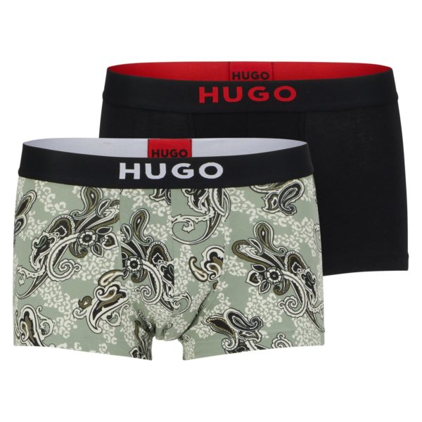 Lot de deux boxers courts en coton stretch avec taille logotée – Hugo Boss