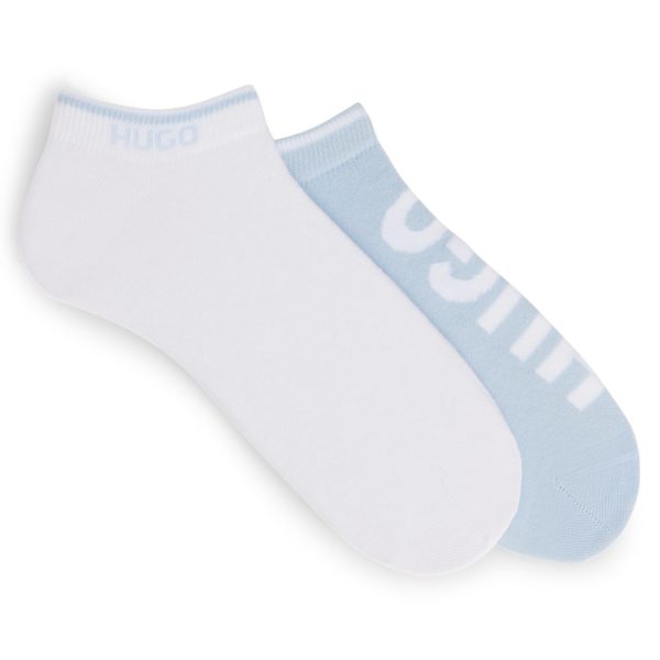 Lot de deux paires de chaussettes basses en coton mélangé à logos – Hugo Boss