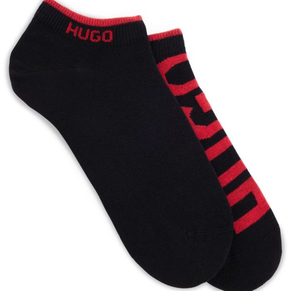 Lot de deux paires de chaussettes basses en coton mélangé à logos – Hugo Boss
