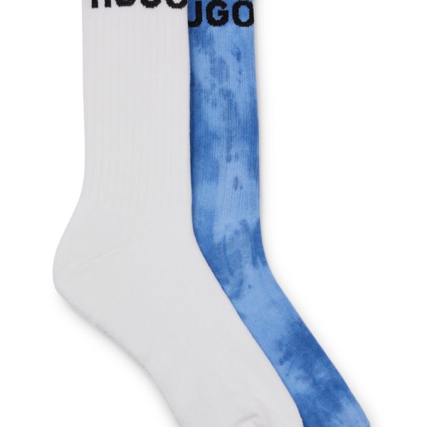 Lot de deux paires de chaussettes courtes en coton mélangé à logos – Hugo Boss