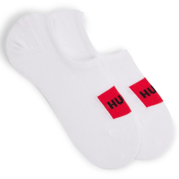 Lot de deux paires de chaussettes invisibles avec étiquettes logo rouges – Hugo Boss