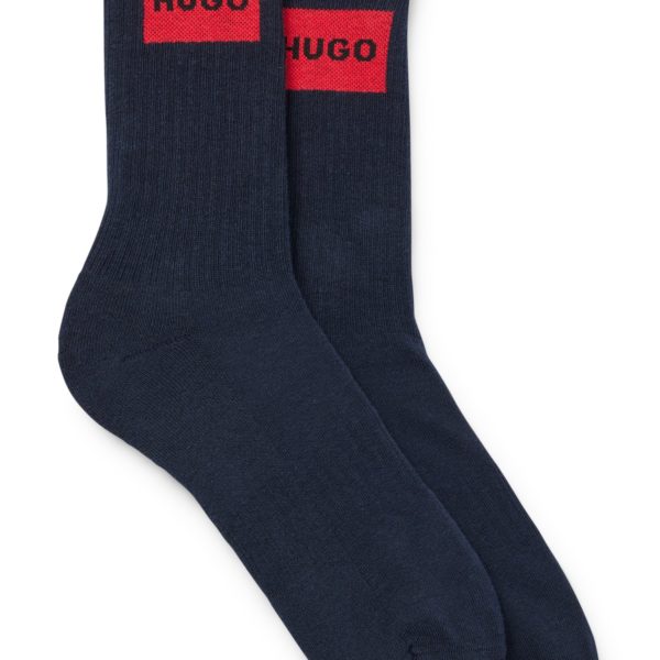 Lot de deux paires de chaussettes mi-mollet à logos rouges – Hugo Boss