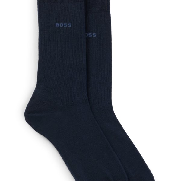 Lot de deux paires de chaussettes mi-mollet en coton mélangé – Hugo Boss