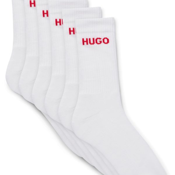 Lot de six paires de chaussettes mi-mollet à logo – Hugo Boss
