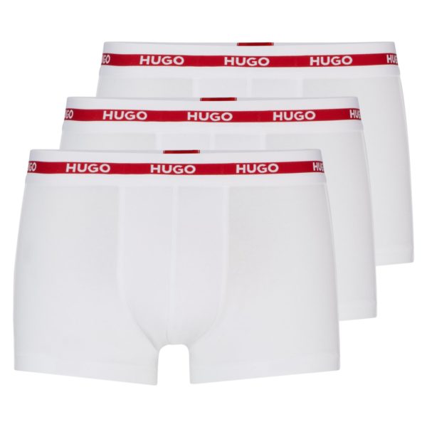 Lot de trois boxers courts en coton stretch avec taille logotée – Hugo Boss