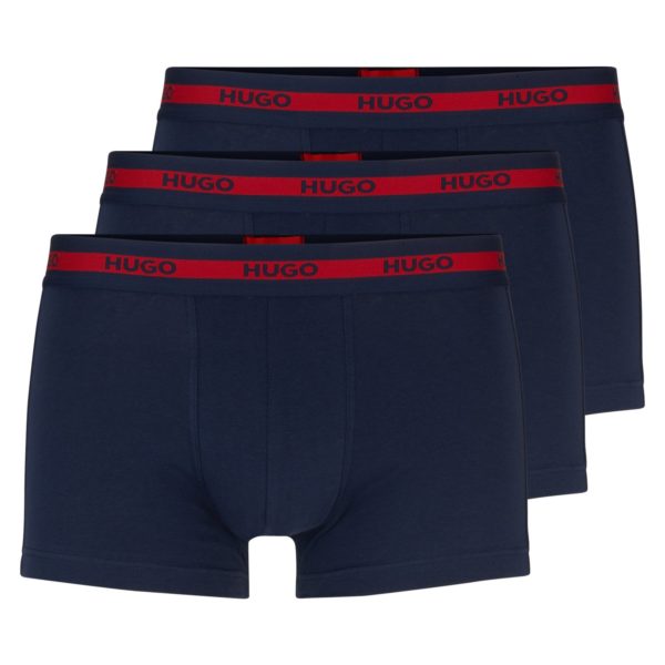 Lot de trois boxers courts en coton stretch avec taille logotée – Hugo Boss