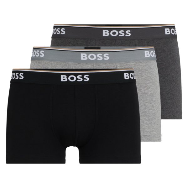 Lot de trois boxers courts en coton stretch ornés de logos à la taille – Hugo Boss