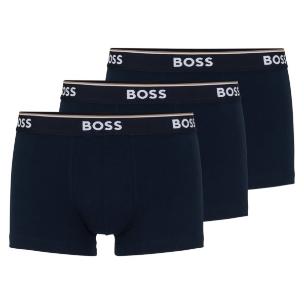 Lot de trois boxers courts en coton stretch ornés de logos à la taille – Hugo Boss