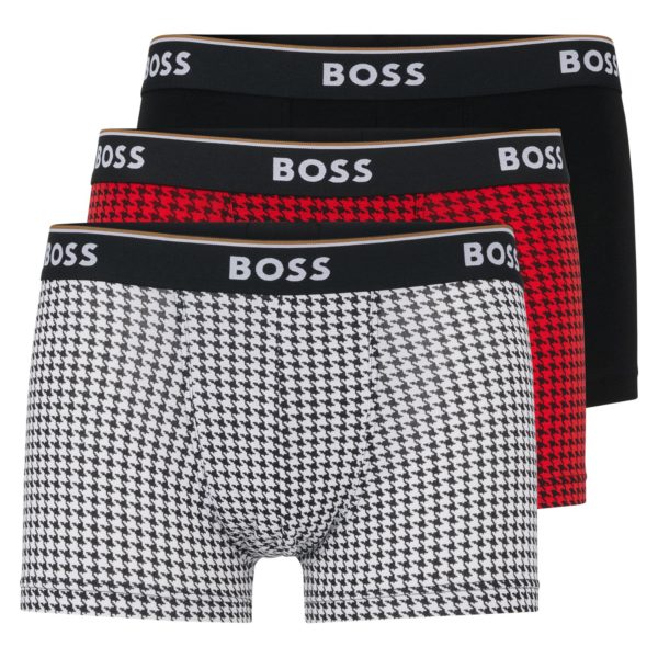 Lot de trois boxers courts en coton stretch ornés d’un logo à la taille – Hugo Boss