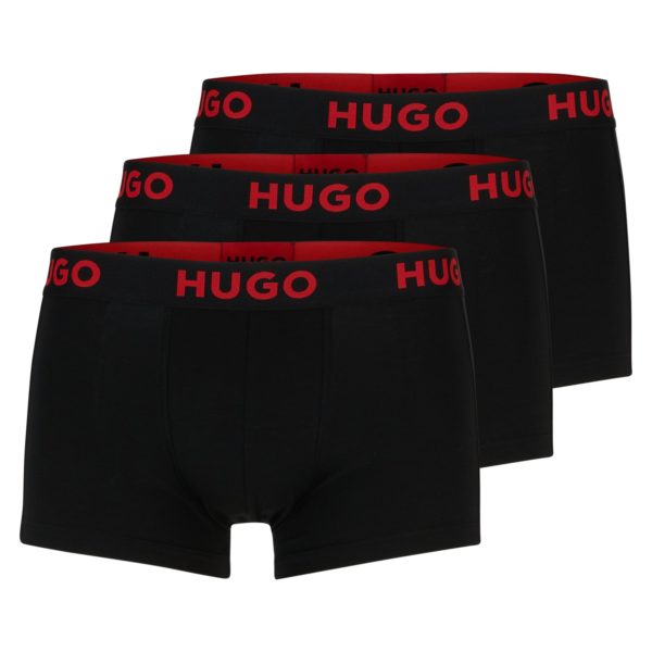 Lot de trois boxers courts en jersey stretch avec taille logotée – Hugo Boss