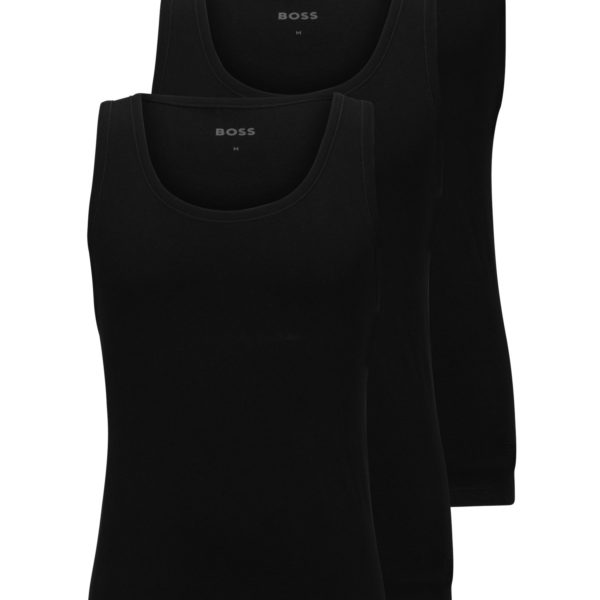 Lot de trois débardeurs en coton à logos brodés – Hugo Boss