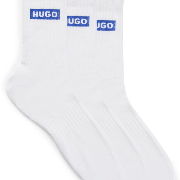 Lot de trois paires de chaussettes à logos bleus – Hugo Boss