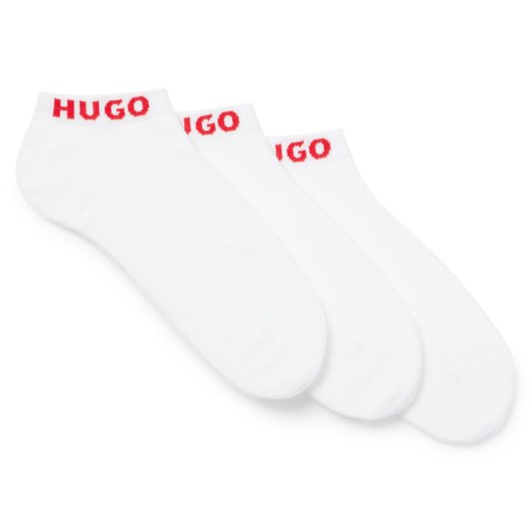 Lot de trois paires de chaussettes basses avec bord logoté – Hugo Boss