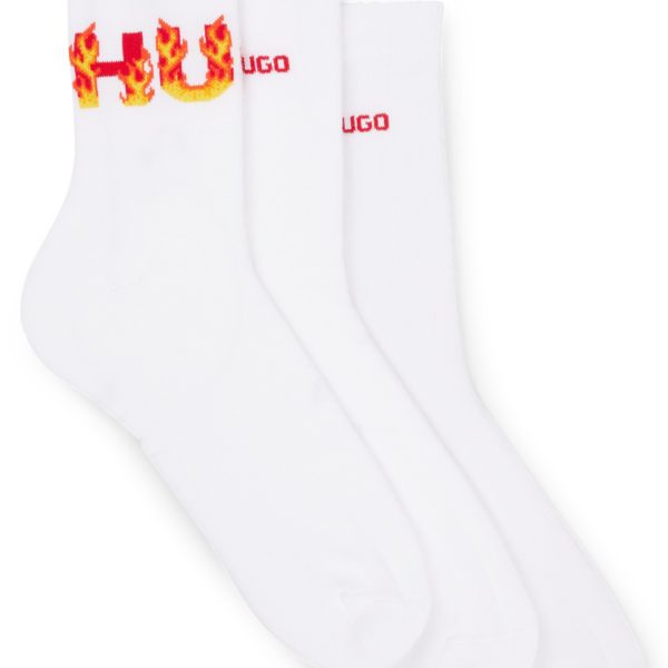 Lot de trois paires de chaussettes courtes avec logos – Hugo Boss