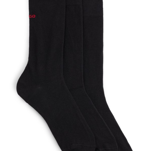 Lot de trois paires de chaussettes mi-mollet avec logos – Hugo Boss