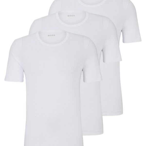 Lot de trois t-shirts en coton à logo brodé – Hugo Boss