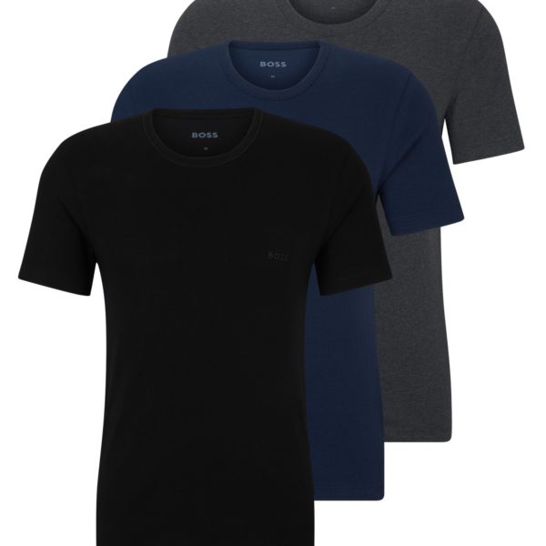 Lot de trois t-shirts en coton à logo brodé – Hugo Boss