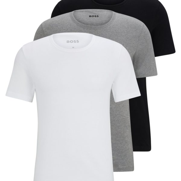 Lot de trois t-shirts en coton à logo brodé – Hugo Boss