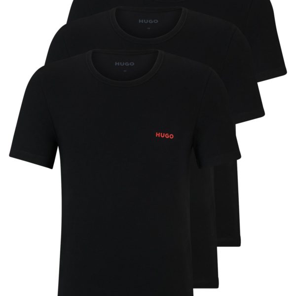 Lot de trois t-shirts en coton à logo imprimé – Hugo Boss
