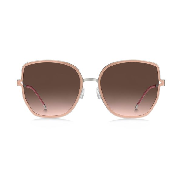 Lunettes de soleil à monture nude avec branches à découpe et chaînette logotée – Hugo Boss