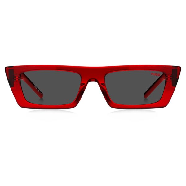 Lunettes de soleil en acétate rouge avec monogramme 3D – Hugo Boss