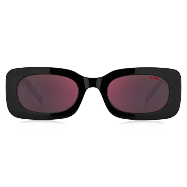 Lunettes de soleil en acétate rouge et noir avec cordon amovible à message – Hugo Boss