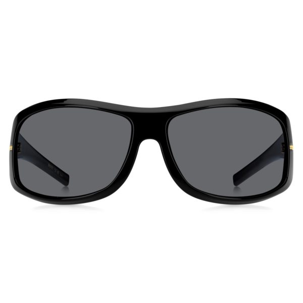 Lunettes de soleil noires style masque avec garnitures en métal doré – Hugo Boss