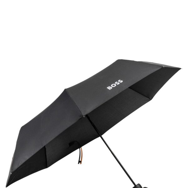 Mini parapluie avec sangle de fermeture à rayures emblématiques – Hugo Boss