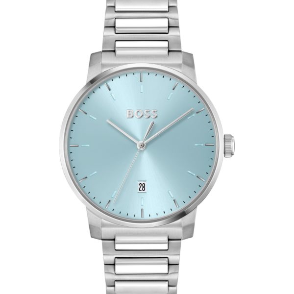 Montre à cadran bleu clair et bracelet à maillons en H – Hugo Boss