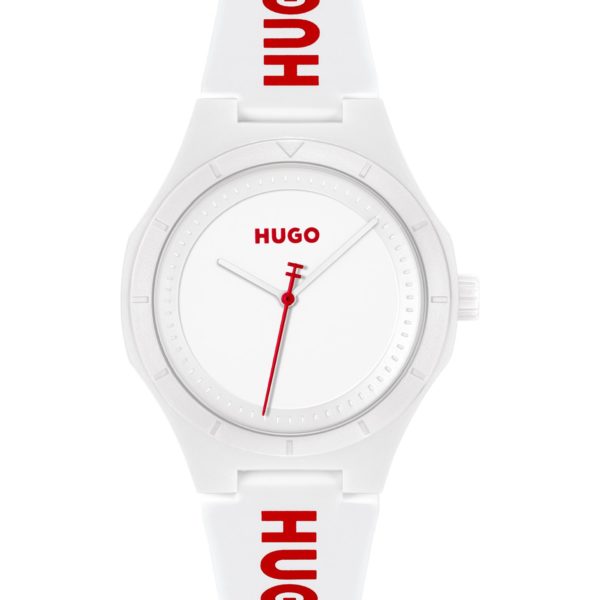 Montre blanc mat avec bracelet en silicone logoté – Hugo Boss