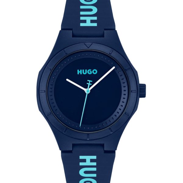 Montre bleu mat avec bracelet en silicone logoté – Hugo Boss