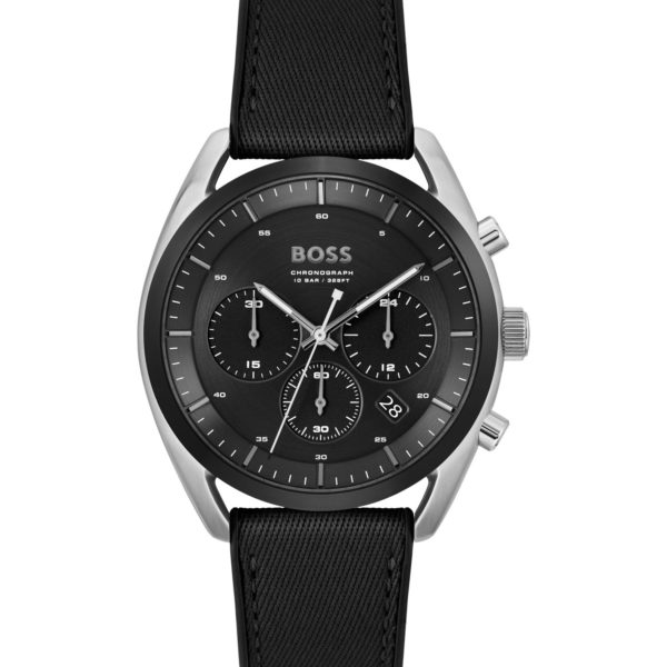 Montre chronographe à cadran noir et bracelet en silicone – Hugo Boss