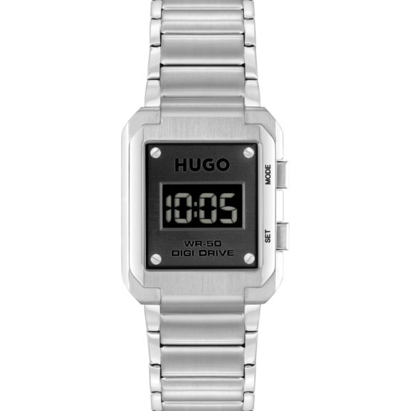 Montre digitale à cadran noir et bracelet à maillons – Hugo Boss