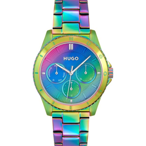Montre en acier couleur arc-en-ciel avec bracelet à maillons – Hugo Boss