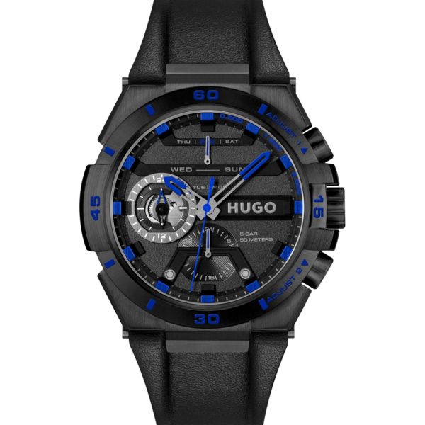 Montre en acier plaqué noir avec bracelet en cuir – Hugo Boss