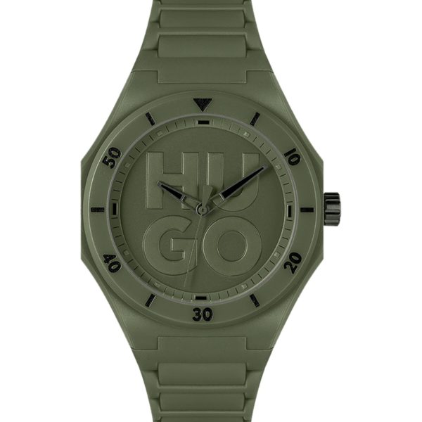 Montre verte à bracelet en silicone ton sur ton – Hugo Boss